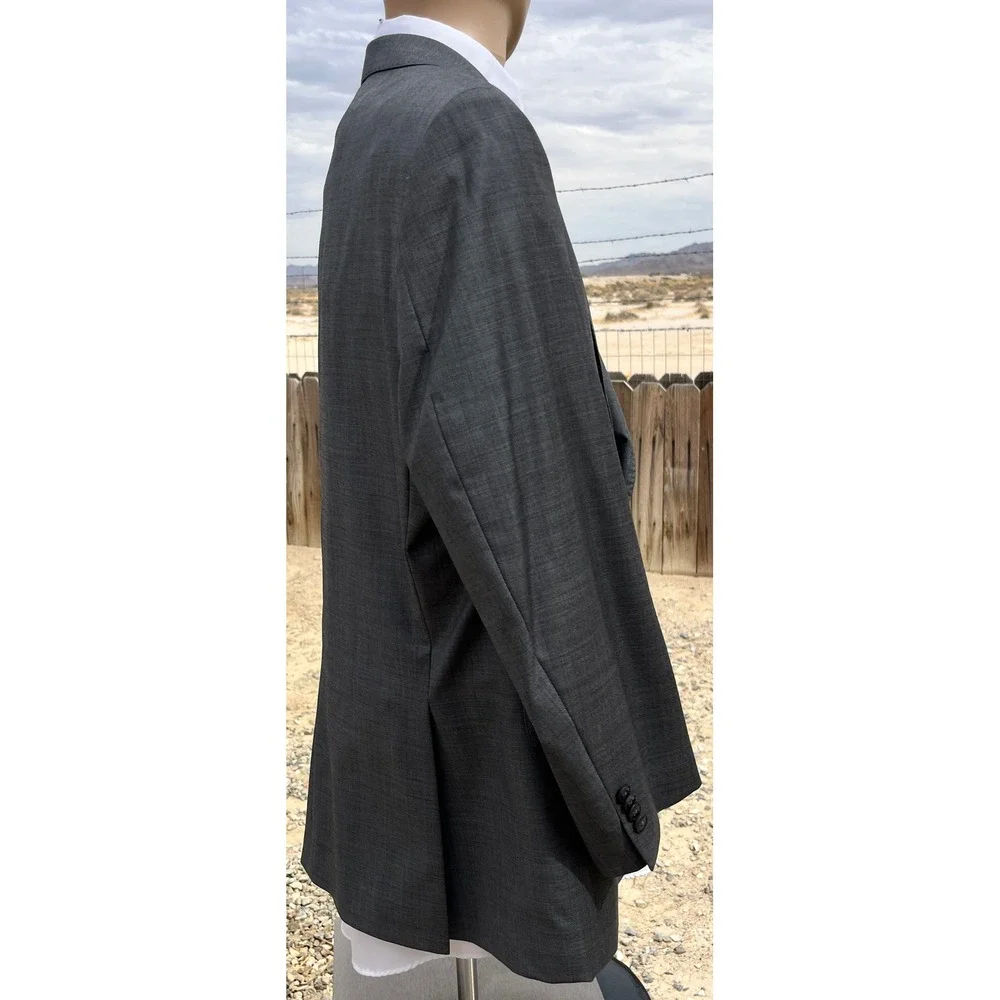 Peter Millar Suit Jacket Blazer Mens 46R Gray Pure Virgin Wool Two Button Blazer